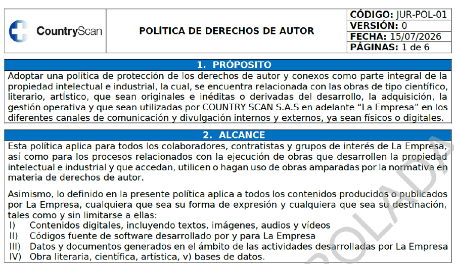 Derechos de autor - Country Scan